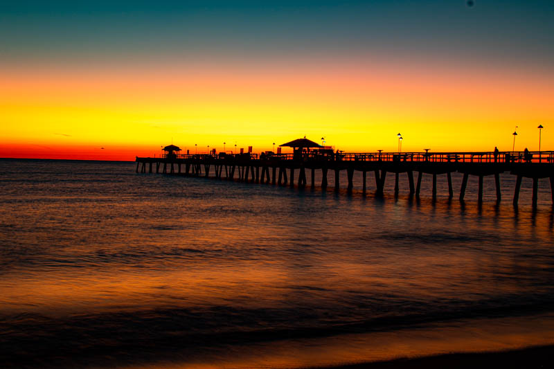 Pastel dawn sky over Fort Lauderdale beachfront, New Year's morning 2020